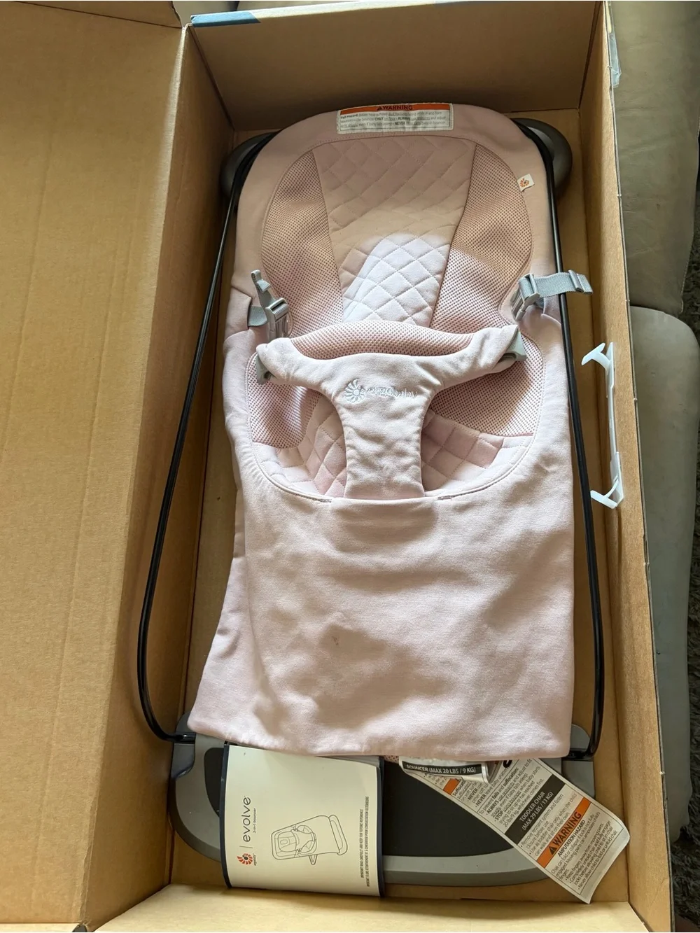 Ergobaby Quilted Light Pink 3 in 1 Bouncer